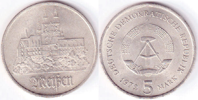 1972 East Germany 5 Mark (Meissen) Unc A002769